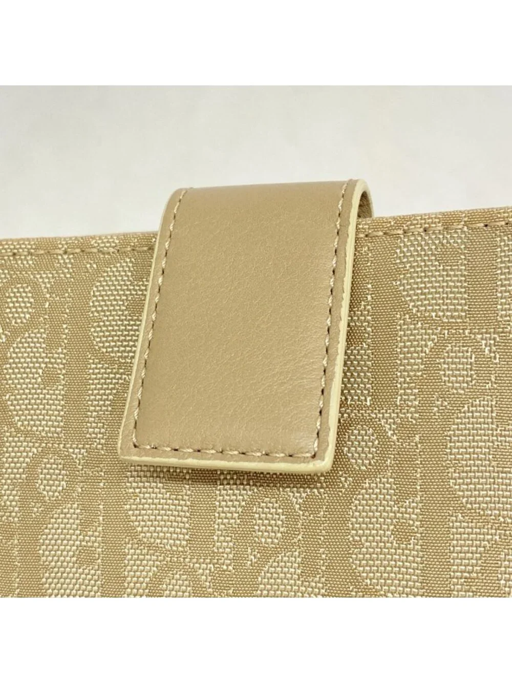 Dior Wallet Trotter Nylon Beige Silver